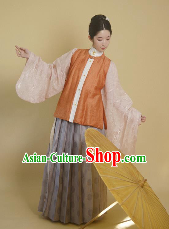 Traditional Chinese Ming Dynasty Noble Girl Hanfu Dress Ancient Drama Aristocratic Lady Replica Costumes for Women