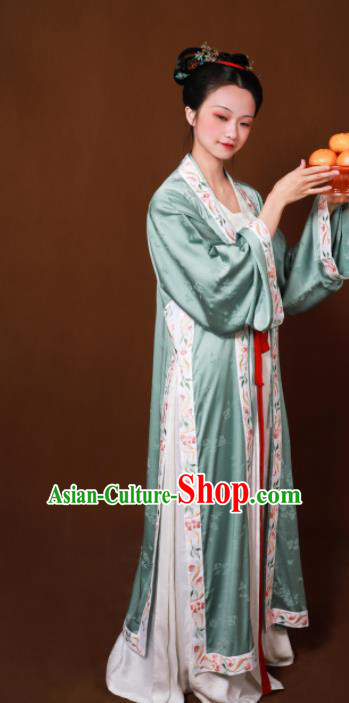 Traditional Chinese Song Dynasty Court Maid Embroidered Hanfu Dress Ancient Drama Aristocratic Lady Replica Costumes for Women