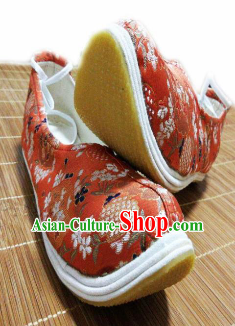 Traditional Chinese Wedding Red Satin Shoes Handmade Hanfu Shoes Ancient Princess Shoes for Women