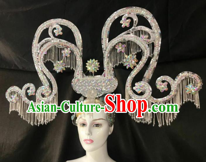 Customized Halloween Carnival Stage Show Deluxe Giant Hair Accessories Brazil Parade Samba Dance Headpiece for Women