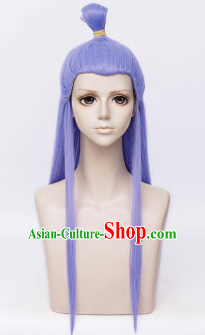 Customized Chinese Cosplay Wigs Drama Ne Zha Hair Accessories Purple Wig Sheath