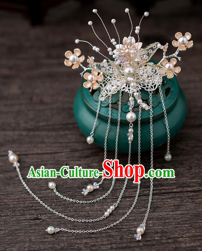 Top Chinese Traditional Pearls Dragonfly Hair Claw Handmade Hanfu Hairpins Hair Accessories for Women