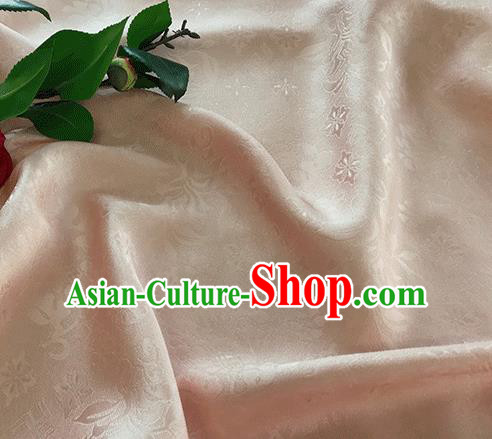 Asian Chinese Traditional Broken Branches Pattern Design Light Pink Silk Fabric China Qipao Material