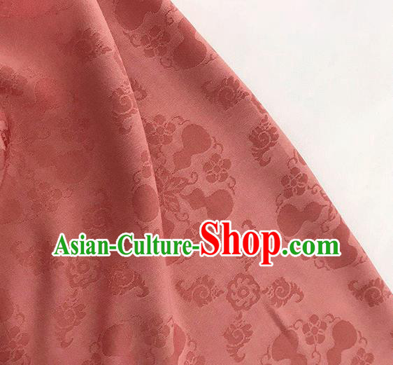 Asian Chinese Traditional Jacquard Calabash Pattern Design Carrot Orange Satin China Qipao Silk Fabric Material