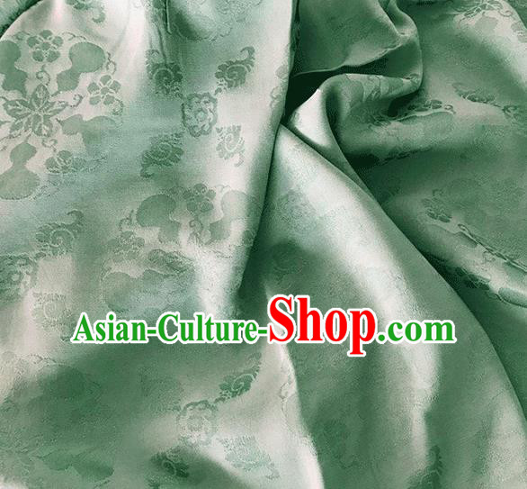 Asian Chinese Traditional Jacquard Calabash Pattern Design Green Satin China Qipao Silk Fabric Material