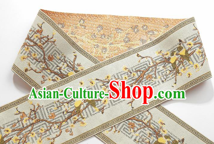 Chinese Traditional Hanfu Ginger Embroidered Birds Pattern Band Fabric Asian China Costume Collar Accessories