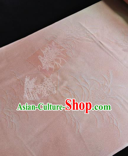 Chinese Traditional Pattern Design Pink Silk Fabric Asian Brocade China Hanfu Satin Material