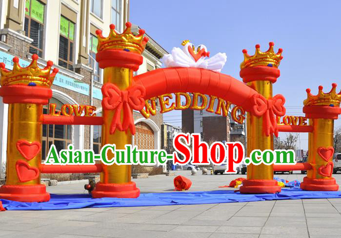 Large Christmas Day New Year Inflatable Models Wedding Red Bowknot Inflatable Arches Archway