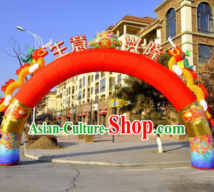 Large Chinese Opening Inflatable Dragon Archway Product Models New Year Inflatable Arches