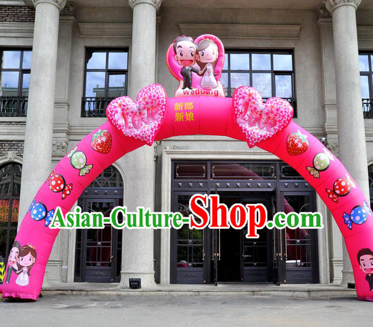 Large Chinese Wedding Inflatable Pink Archway Product Models New Year Inflatable Arches