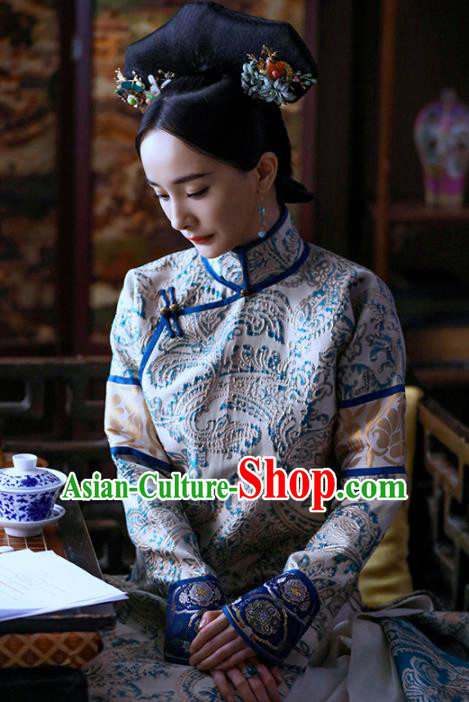 Chinese Drama Traditional Ancient Qing Dynasty Manchu Imperial Empress Replica Costumes for Women