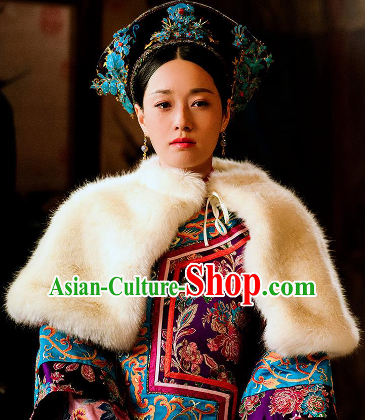Chinese Drama Ancient Manchu Queen Dress Traditional Qing Dynasty Empress Replica Costumes and Headpiece for Women