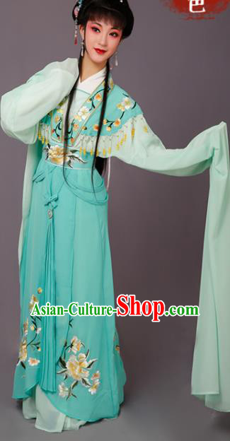 Chinese Traditional Beijing Opera Dan Actress Green Dress Peking Opera Princess Embroidered Costumes for Women