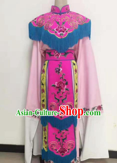 Chinese Traditional Beijing Opera Dan Princess Rosy Dress Peking Opera Actress Embroidered Costumes for Women