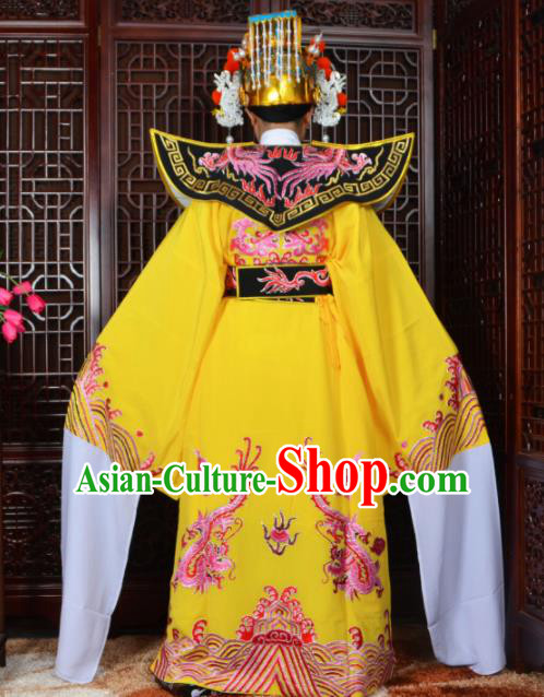 Chinese Traditional Beijing Opera Emperor Costumes Peking Opera King Clothing and Hat for Men