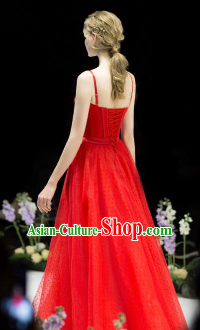 Custom Top Grade Red Veil Wedding Dress Bride Full Dress for Women
