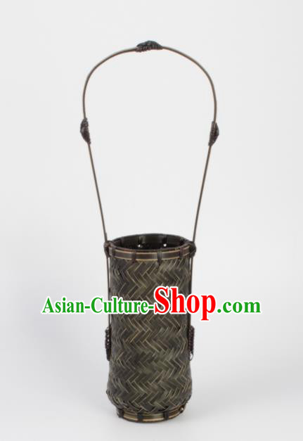 Chinese Handmade Bamboo Weaving Basket Traditional Vase Craft