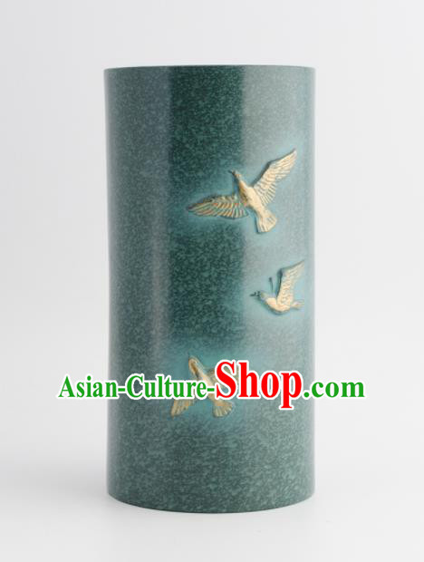 Chinese Handmade Bronze Vase Traditional Copper Canister Craft Decoration