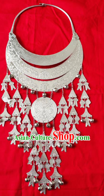 Chinese Handmade Traditional Miao Nationality Tassel Necklace Ethnic Wedding Accessories for Women
