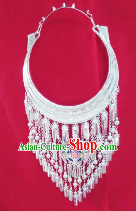 Chinese Handmade Traditional Miao Nationality Necklace Ethnic Wedding Bride Accessories for Women