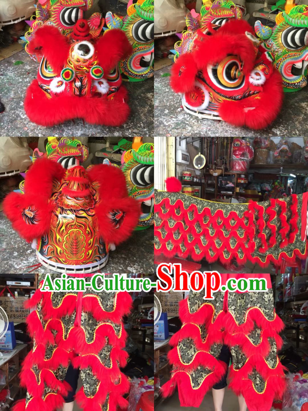 Chinese Lunar New Year Traditional Chinese Southern Lion Dance Lion Dancing Costume Full Set
