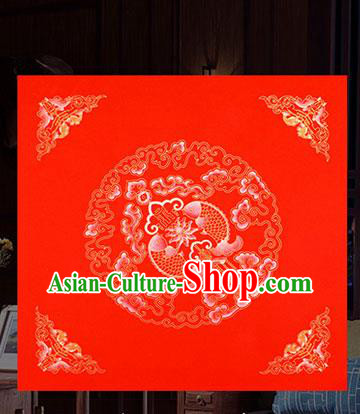 Traditional Chinese Spring Festival Red Paper Handmade Clouds Pattern Couplet Paper Craft