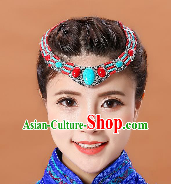 Traditional Chinese Ethnic Hair Clasp Mongol Minority Dance Headband Mongolian Hair Accessories for Women
