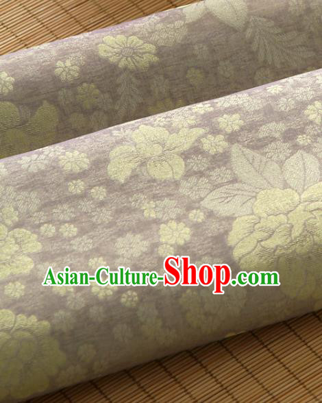 Asian Korea Classical Peony Flowers Pattern Deep Pink Silk Fabric Korean Fashion Drapery Traditional Hanbok Material