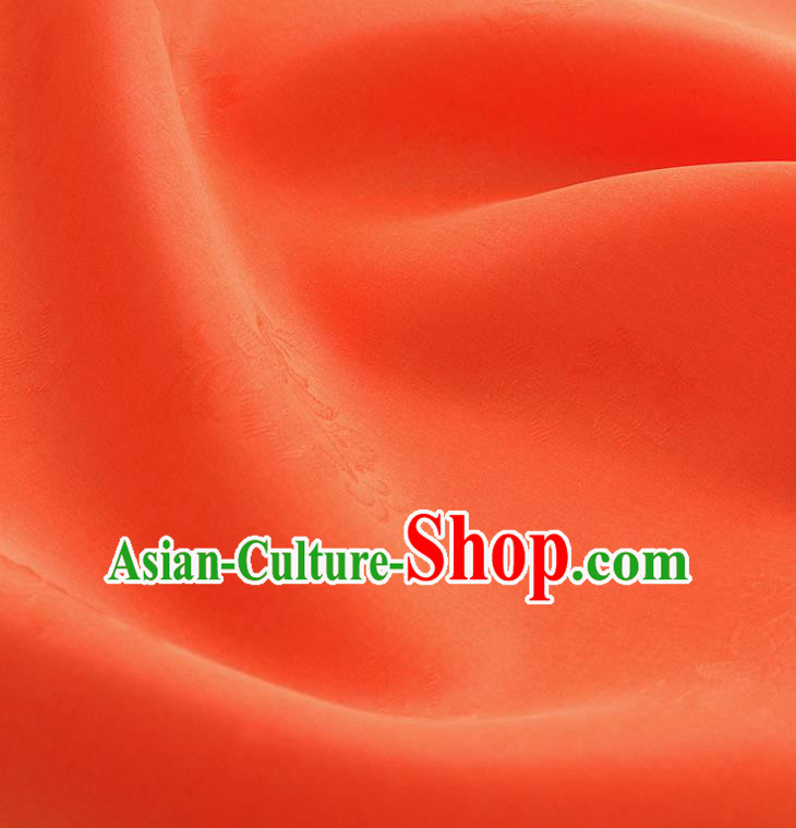 Asian Korea Classical Campsis Grandiflora Pattern Orange Silk Fabric Korean Fashion Drapery Traditional Hanbok Material