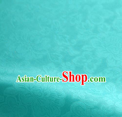 Traditional Korean Fashion Green Gauze Drapery Hanbok Material Asian Korea Classical Flowers Pattern Silk Fabric