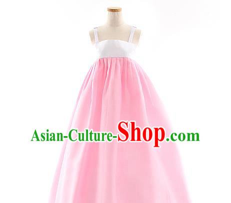Korean Bride Hanbok Pink Blouse and Dress Korea Fashion Wedding Costumes Traditional Festival Apparels for Women