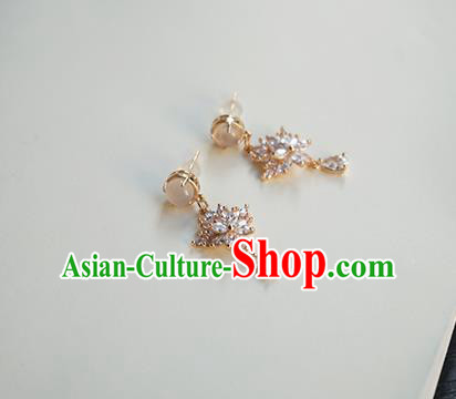 Handmade Chinese Crystal Ear Accessories Ancient Women Hanfu Classical Earrings