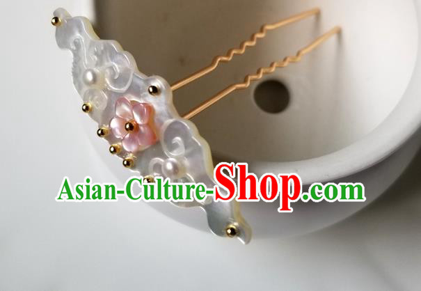 Chinese Classical Shell Cloud Hair Comb Hanfu Hair Accessories Handmade Ancient Song Dynasty Empress Hairpins for Women