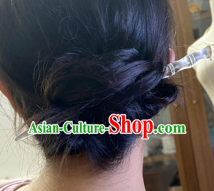 Chinese Classical Resin Hair Clip Women Hanfu Hair Accessories Handmade Ancient Bamboo Hairpins