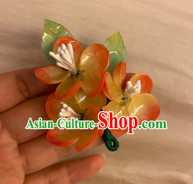 Chinese Ancient Palace Lady Flowers Hairpin Hanfu Hair Accessories Handmade Peach Blossom Hair Claw