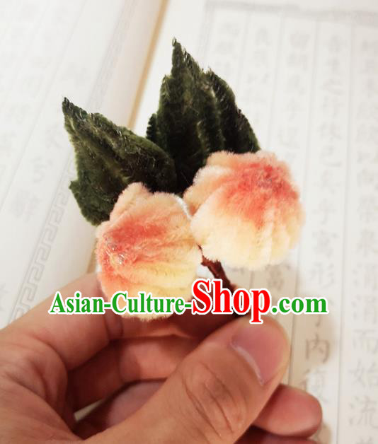 Chinese Ancient Princess Velvet Chrysanthemum Hairpins Hair Accessories Handmade Qing Dynasty Palace Lady Hair Stick