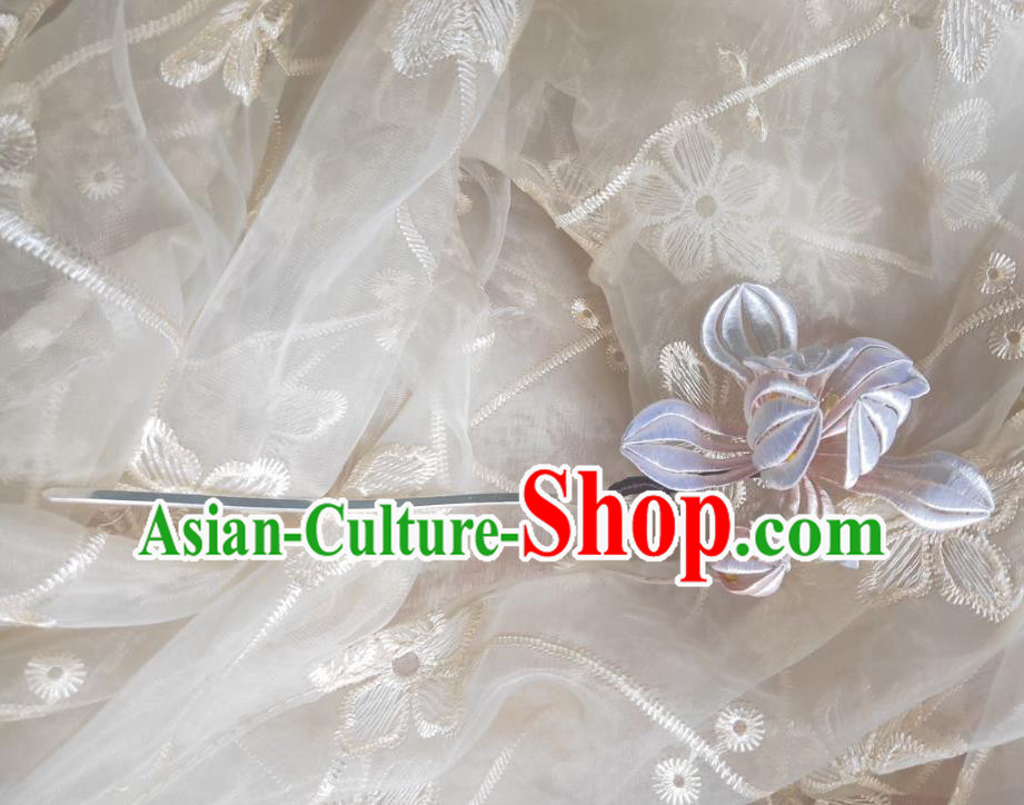 Chinese Ancient Princess Hairpins Hair Accessories Handmade Hanfu Silk Yulan Magnolia Hair Stick