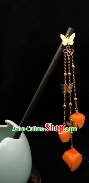 Chinese Classical Lantern Tassel Hair Stick Handmade Hanfu Hair Accessories Ancient Song Dynasty Wood Hairpins