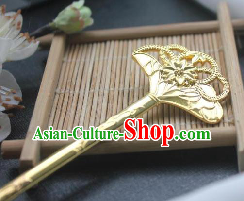 Chinese Classical Hair Stick Handmade Hanfu Hair Accessories Ancient Song Dynasty Palace Golden Hairpins