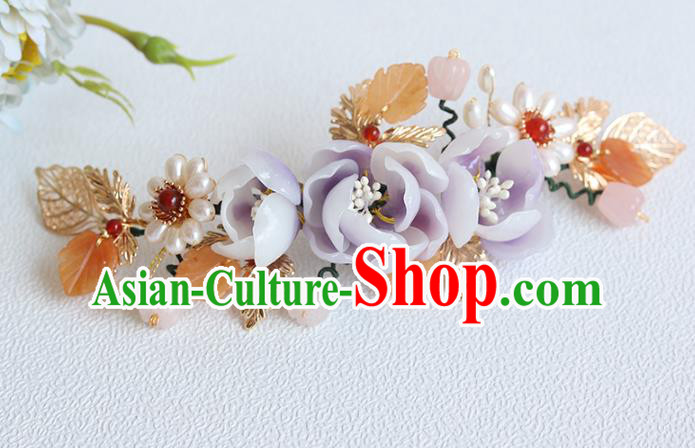 Chinese Classical Court Lilac Flowers Hair Stick Handmade Hanfu Hair Accessories Ancient Song Dynasty Princess Hairpins