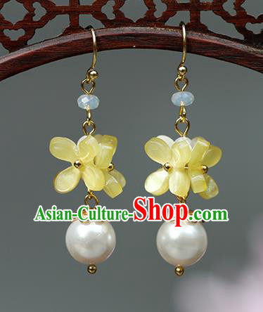 Chinese Handmade Fragrans Earrings Classical Ear Accessories Hanfu Qing Dynasty Princess Flowers Eardrop