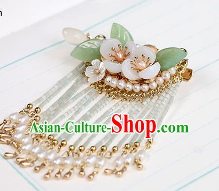 Chinese Classical Palace Plum Blossom Hair Stick Handmade Hanfu Hair Accessories Ancient Ming Dynasty Empress Pearls Tassel Hairpins