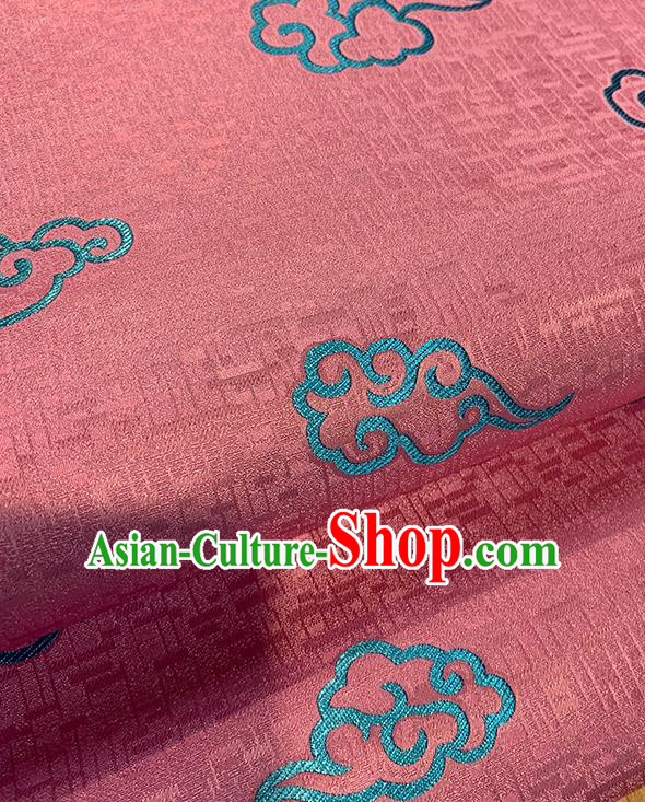 Chinese Traditional Clouds Pattern Pink Silk Fabric Brocade Drapery Tang Suit Damask Material