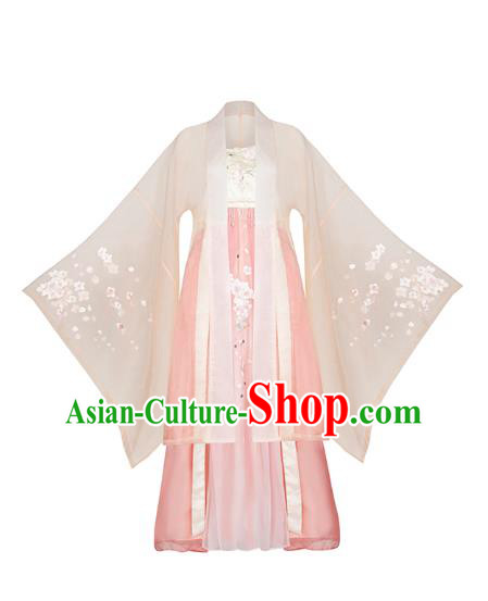 Chinese Ancient Imperial Concubine Hanfu Apparels Traditional Tang Dynasty Palace Women Cape and Embroidered Dress Historical Costumes