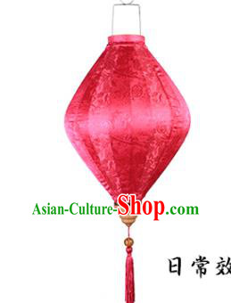 Chinese Traditional Flowers Pattern Rosy Silk Lanterns Handmade Hanging Lantern New Year Palace Lamp