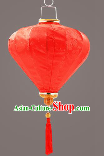 Chinese Traditional Red Silk Palace Lanterns Handmade Hanging Lantern Classical Festive New Year Diamond Lamp