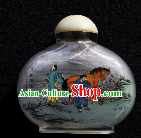 Chinese Handmade Snuff Bottle Traditional Inside Painting Poet Qu Yuan Snuff Bottles Artware