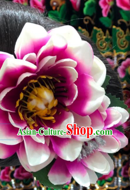 Handmade China Miao Minority Rosy Peony Hair Stick Dong Ethnic Bride Hair Accessories Hair Claw