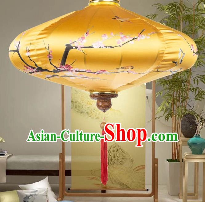 Handmade Chinese Printing Plum Blossom Golden Palace Lanterns Traditional New Year Lantern Classical Festival Silk Lamp