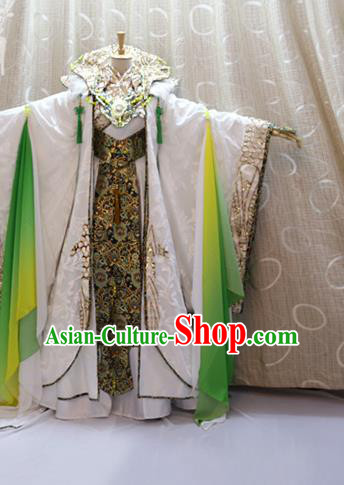 Cosplay Noble Childe Costumes Custom China Ancient Swordsman Zhanlu Wu Fang White Clothing